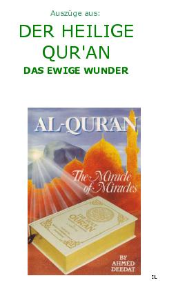 Auszüge aus : Der Quran das ewige Wunder 