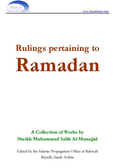 Rulings pertaining to Ramadaan