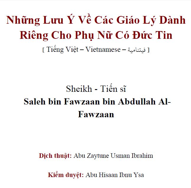 Những Lưu Ý Về Các Giáo Lý Dành Riêng Cho Phụ Nữ Có Đức Tin