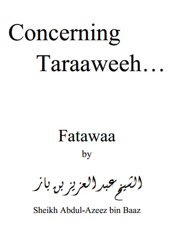 Concerning Taraaweeh