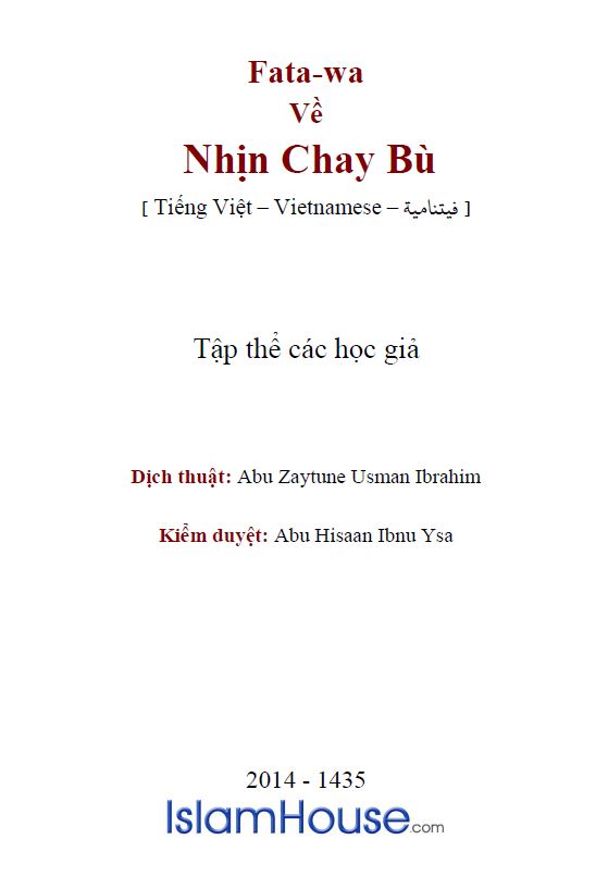 Fata-wa Về Nhịn Chay Bù